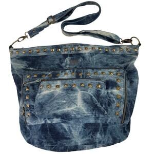 Vtg BillaBong Denim stonewash Blue Shoulder Crossbody Messenger Studded Bag
